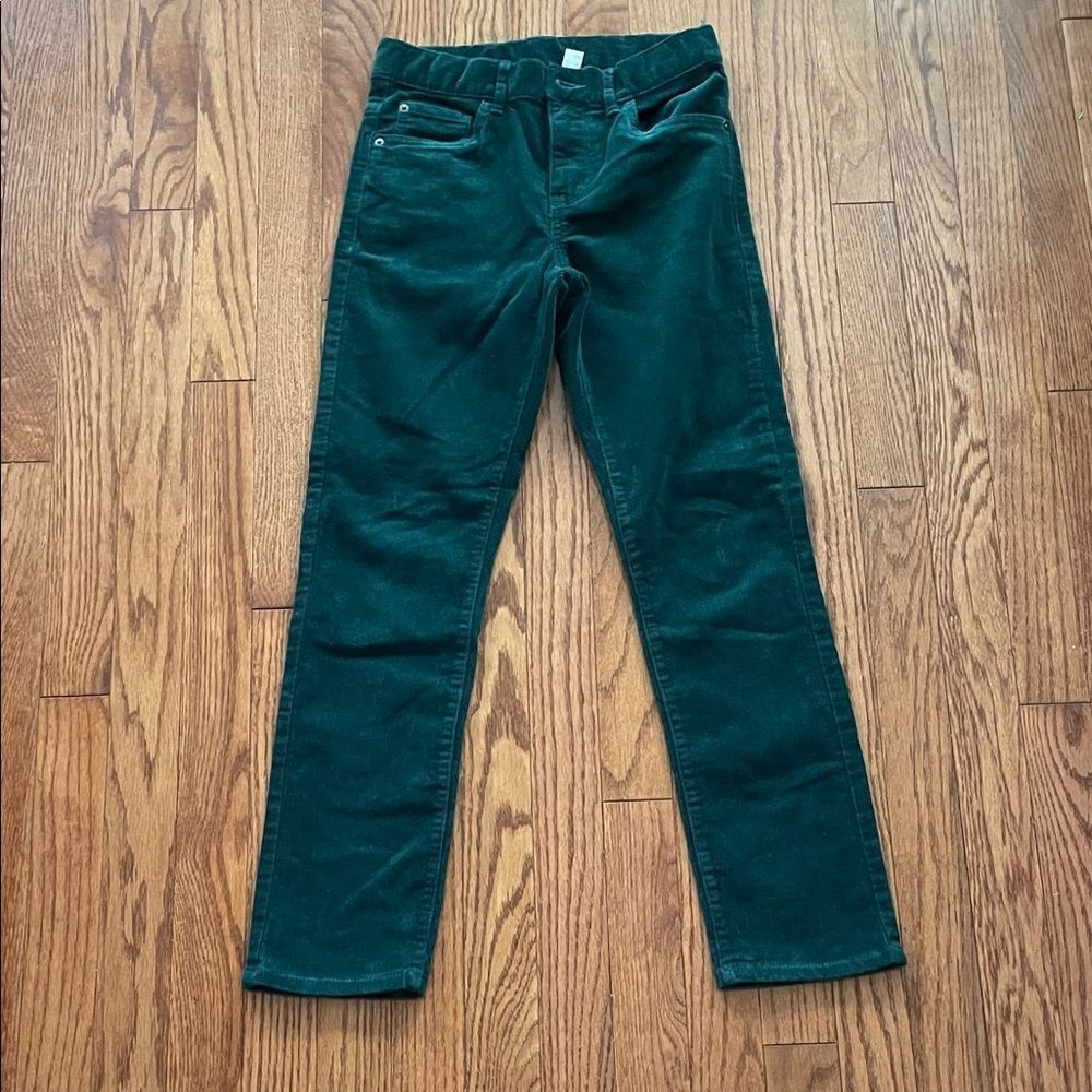 Children's Place Dark Green Corduroy Straight Leg Holiday Pants Boy’s Sz 10